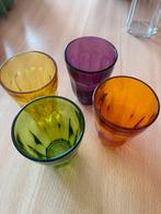 4 verres colorés, Verre à eau, Utilisé, Enlèvement ou Envoi