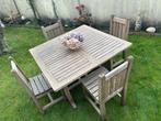 Teak tafel+ stoelen, Tuin en Terras, Ophalen, Zo goed als nieuw