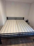 Bed + matrassen 180 x 200, Huis en Inrichting, Slaapkamer | Bedden, Ophalen, Zwart, Tweepersoons, Zo goed als nieuw
