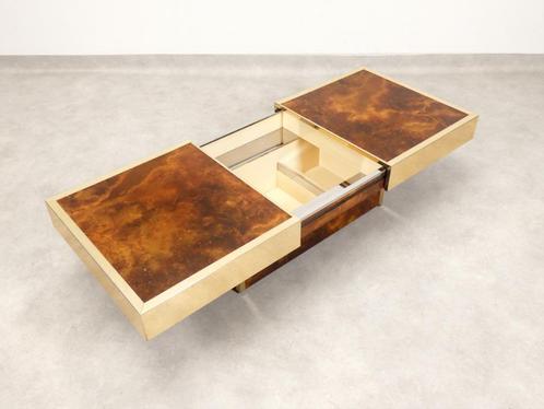 Coffee table with hidden bar by Maison Lancel, Huis en Inrichting, Tafels | Salontafels, Gebruikt, Minder dan 50 cm, 50 tot 100 cm