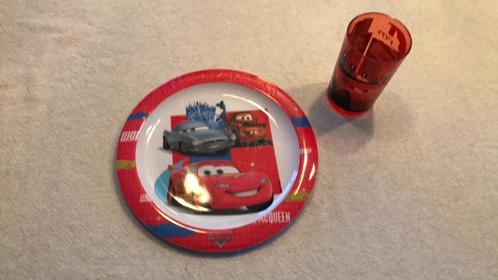 Assortiment d’une assiette et d’un verre Cars, Kinderen en Baby's, Overige Kinderen en Baby's, Zo goed als nieuw, Ophalen