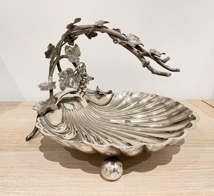 Antiek verzilverde fruitstandaard 1900, Antiek en Kunst, Antiek | Zilver en Goud, Zilver, Ophalen of Verzenden