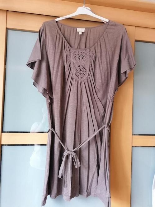 korte jurk - tuniek grijs 46/48, Kleding | Dames, Jurken, Zo goed als nieuw, Maat 46/48 (XL) of groter, Grijs, Boven de knie, Ophalen of Verzenden