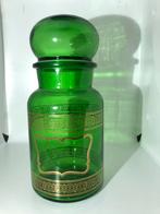 Superbe bocal en verre vert fabriqué en Belgique