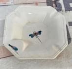 Vintage keramiek grote asbak libelle 23 centimeter wit, Ophalen of Verzenden, Gebruikt, Asbak