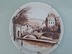 Oude decoratieve plaat stad Huy handgeschilderd, Antiek en Kunst, Ophalen