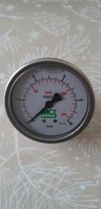 Manometer drukmeter MCS glycerine gevuld 63mm 10 bar NIEUW, Articles professionnels, Machines & Construction | Pompes & Compresseurs