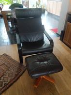 Ikea poang leather met bankje, Huis en Inrichting, Ophalen, Gebruikt