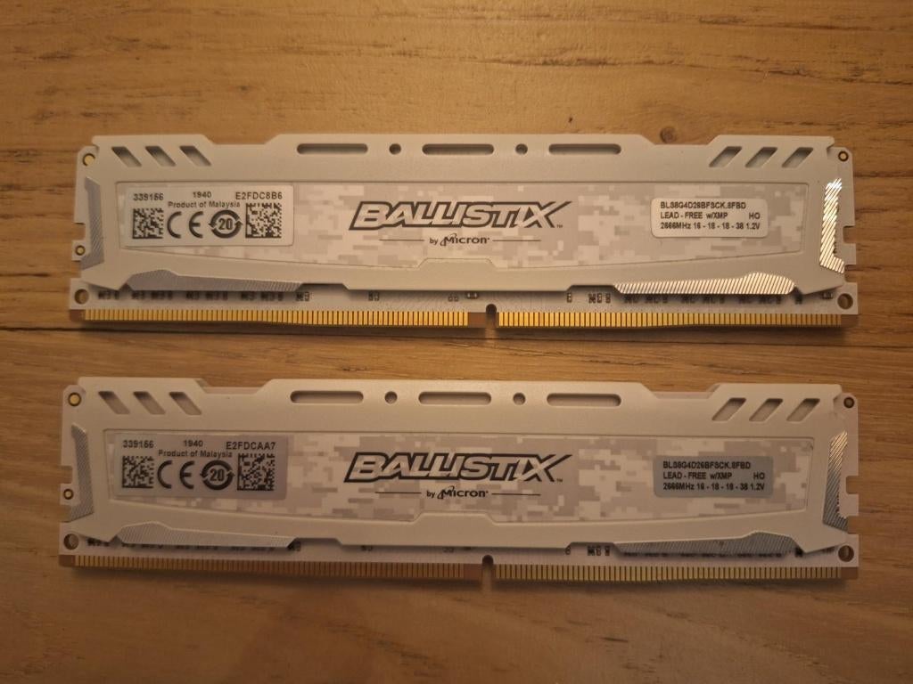 Crucial Ballistix DDR4 RAM 16GB Kit (2x8GB) RAM, Computers en Software, RAM geheugen, Gebruikt, DDR4, Ophalen of Verzenden, Desktop