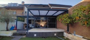 Pergola veranda terrasoverkapping schuifglazen schuifwanden, Tuin en Terras, Ophalen, Nieuw, Veranda