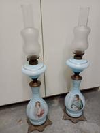 Vintage paar Napoleon & Josephine portret op opaline wit gla, Ophalen