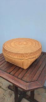 Vintage panier boîte en osier et rotin XL, Ophalen of Verzenden, Zo goed als nieuw, Riet, Mand