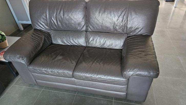 Zetel 3-zit met manuele relaxfunctie + 2-zit (MOET NU WEG!), Huis en Inrichting, Zetels | Zetels, Gebruikt, Leer, Ophalen