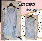 Robe  courte ou tunique pour femme-gris-T.2, Ophalen of Verzenden, Gedragen, Grijs, Boven de knie