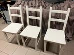 3 houten Ikea Stoelen, Huis en Inrichting, Stoelen, Ophalen, Wit
