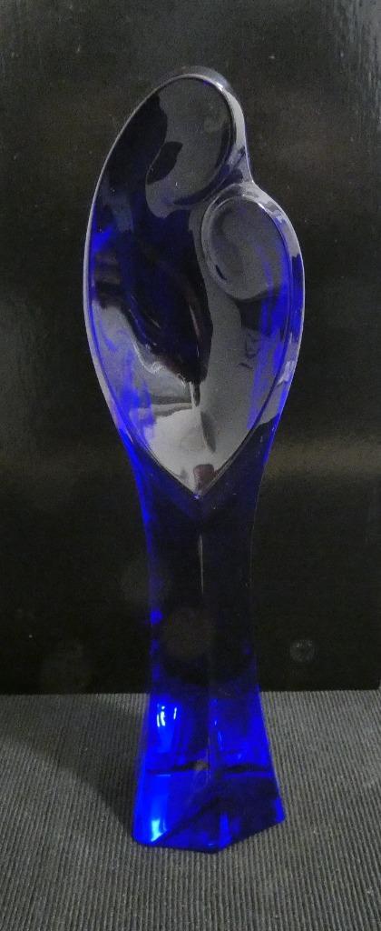 VSL-Art-Deco Madonna met kind-Val Saint Lambert -blauw [940], Antiek en Kunst, Antiek | Glaswerk en Kristal, Ophalen of Verzenden