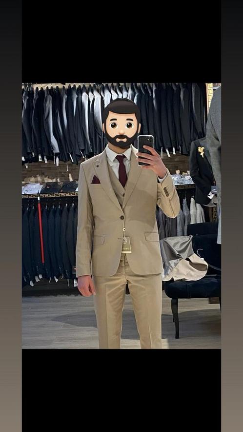 3-delig pak voor heren - maat 50, Kleding | Heren, Kostuums en vesten, Zo goed als nieuw, Maat 48/50 (M), Beige, Ophalen of Verzenden