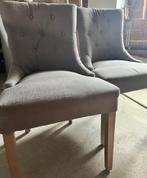 2 stoffen stoelen, Huis en Inrichting, Stoelen, Grijs, Ophalen