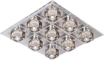 plafondlampPlafondlamp Plafonnier - 9xG4/20W Chroom/Glas, Enlèvement ou Envoi, Comme neuf, Verre