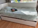 Bed met onderstel, Huis en Inrichting, Slaapkamer | Bedden, Ophalen, Gebruikt, Eenpersoons, Wit