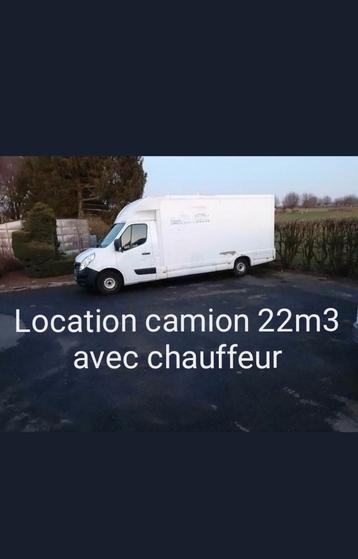 Location camion déménagement 22m3 avec chauffeur 