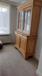 VITRINEKAST - FRANSE EIK - MASSIEF HOUT - TOP KWALITEIT, Huis en Inrichting, Kasten | Vitrinekasten, Ophalen, Glas, 200 cm of meer