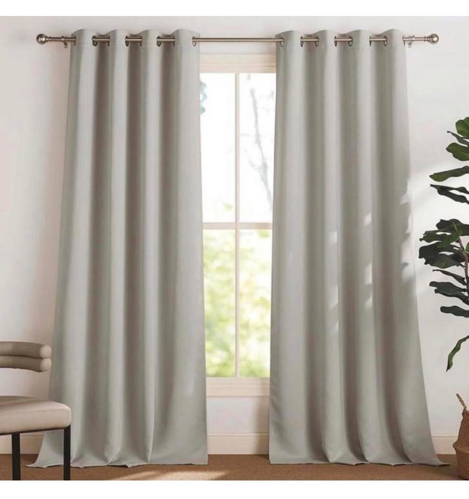 Verduisterende Gordijnen set 245 x 140 Ecru licht-bruin NEW, Huis en Inrichting, Stoffering | Gordijnen en Lamellen, Nieuw, 200 cm of meer