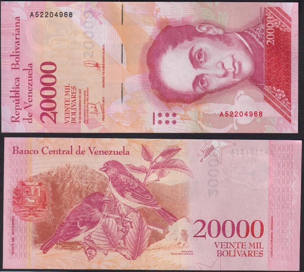 Venezuela 20.000 Bolivares, Ophalen of Verzenden, Los biljet