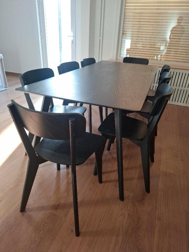Eetkamerset met tafel en 8 stoelen, Huis en Inrichting, Complete eetkamers, Gebruikt, 8 stoelen of meer, Ophalen