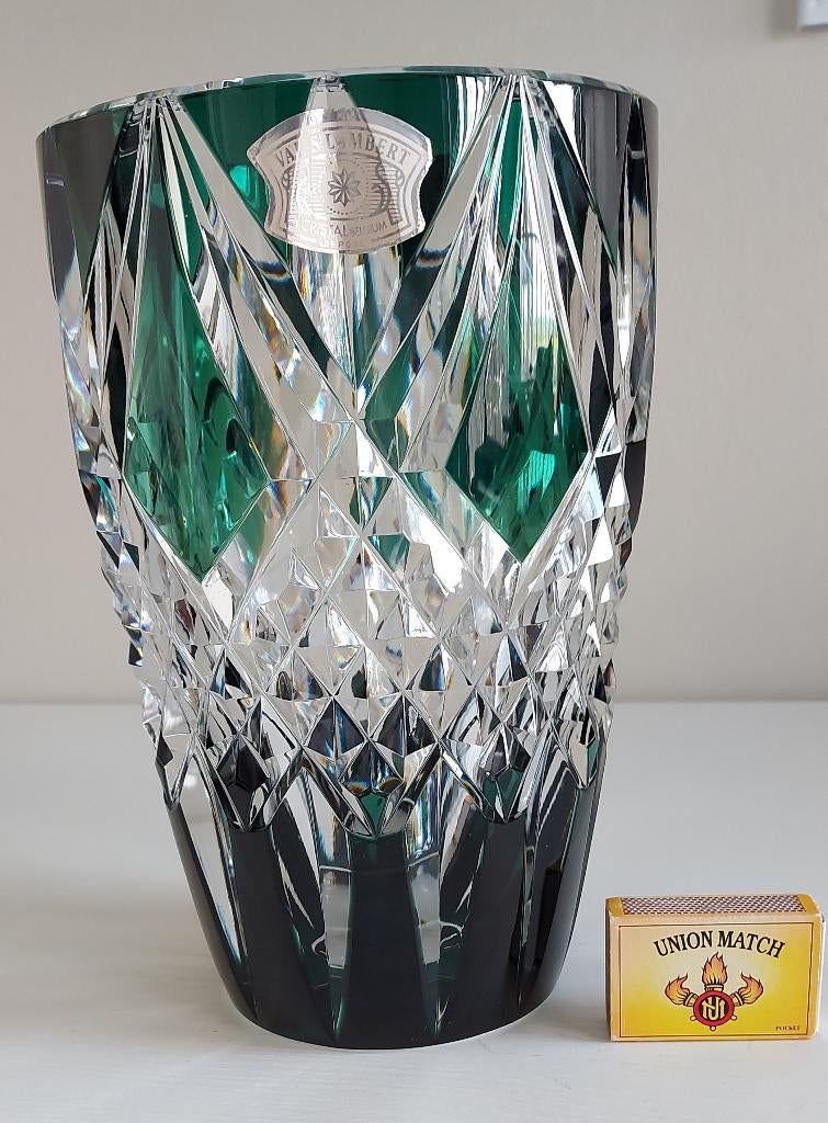 groene Val St. Lambert vaas - Metisse, Antiquités & Art, Antiquités | Verre & Cristal, Enlèvement ou Envoi