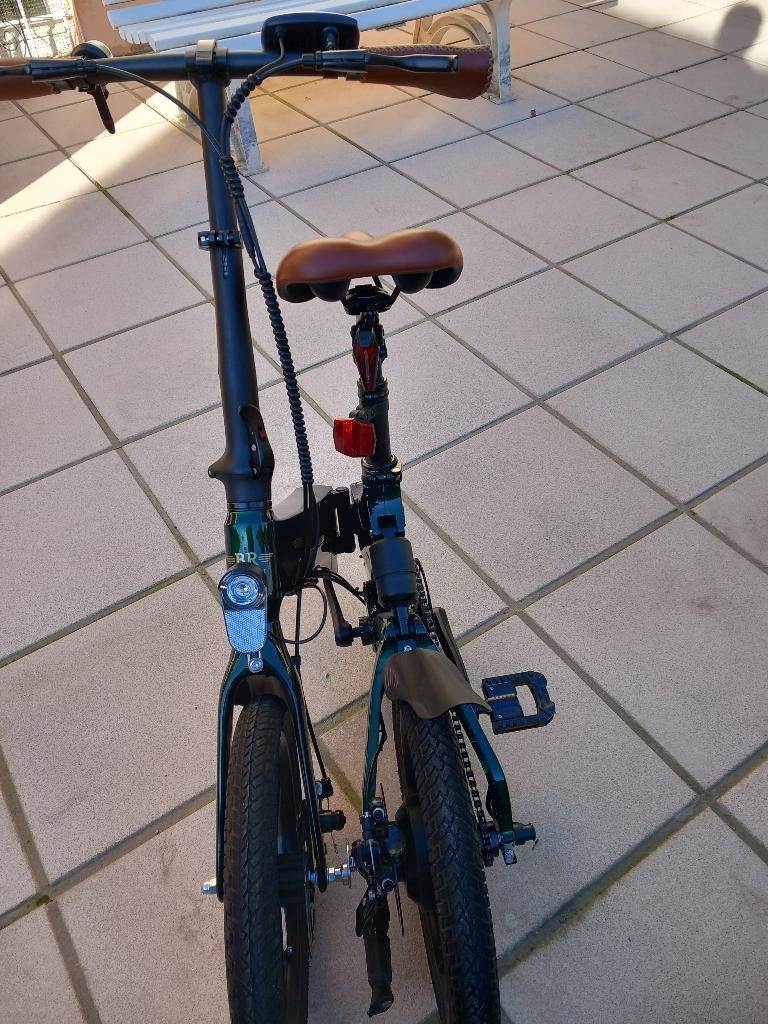 Mini-vélo pliable électrique BRON & BRYDE Modèle Elias, Vélos & Vélomoteurs, Enlèvement, Comme neuf, 50 km par batterie ou plus