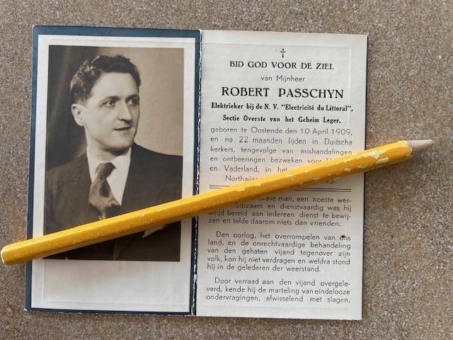 Guerre 40-45 Armée secrète Passchyn, Ostende et+ Northausen, Collections, Images pieuses & Faire-part, Image pieuse, Enlèvement ou Envoi