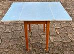 Table pliante vintage bleue formica, 55 à 75 cm, Enlèvement, Utilisé, Rectangulaire