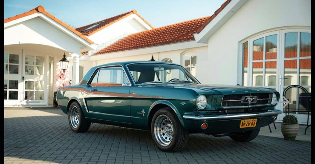 Zeer mooie Ford Mustang Coupe 1965 Turquoise V8 289 automaat, Auto's, Automaat, 4 zetels, Achterwielaandrijving, Leder