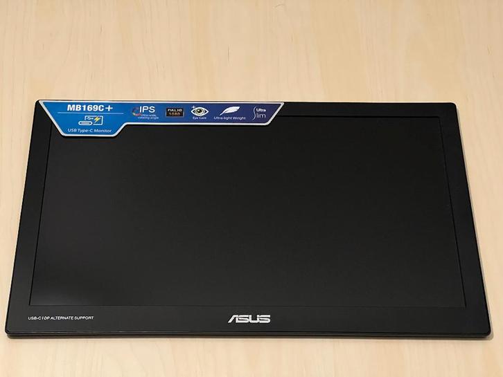 Moniteur USB Type-C ASUS MB169C+, Informatique & Logiciels, Moniteurs, Comme neuf, 60 Hz ou moins, USB-C, IPS, Full HD, 5 ms ou plus