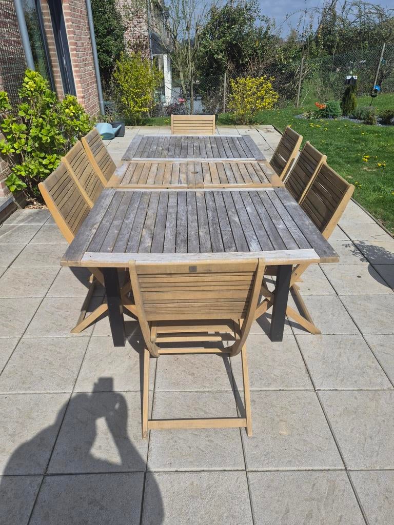 Tuintafel en stoelen, Ophalen, Hout