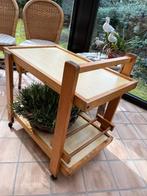 Table roulante : haut, bas et espace pour les bouteilles, Moins de 5 bouteilles, Comme neuf, Enlèvement, Bois