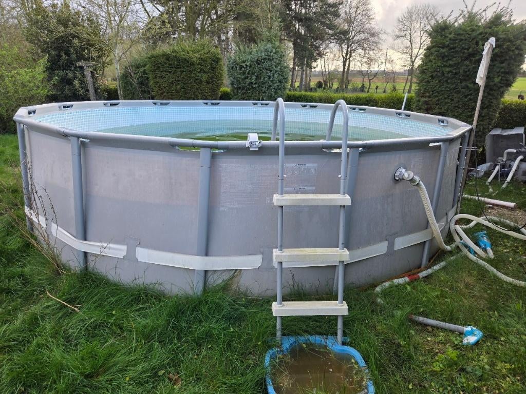 Opbouwzwembad Intex met alle toebehoren, Ophalen, 80 tot 120 cm, Rond, Zo goed als nieuw