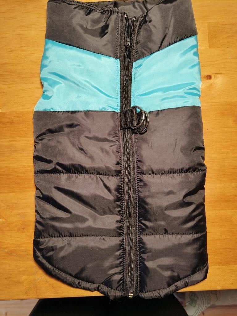 Zwart en turkooisblauw hondenregenjack, Ophalen, Nieuw, Hondenregenjas