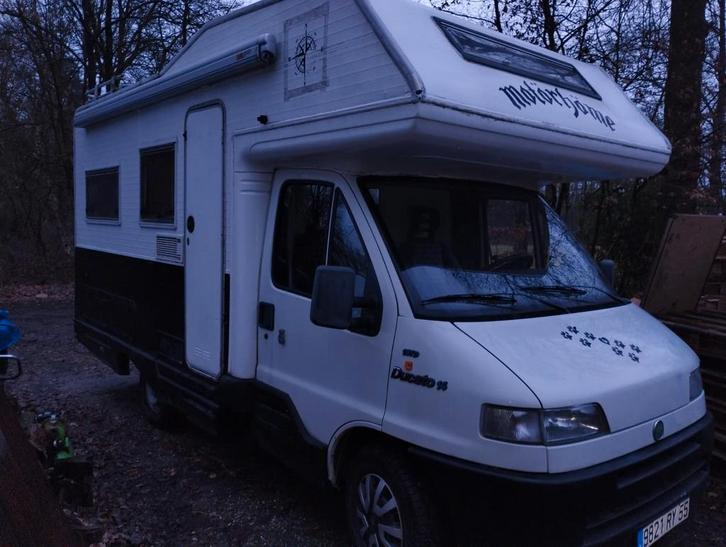 Mobilhome Fiat Ducato  blanco gekeurd, Caravans en Kamperen, Mobilhomes, Particulier, Fiat, Fiat, Diesel, Luifel, Ophalen