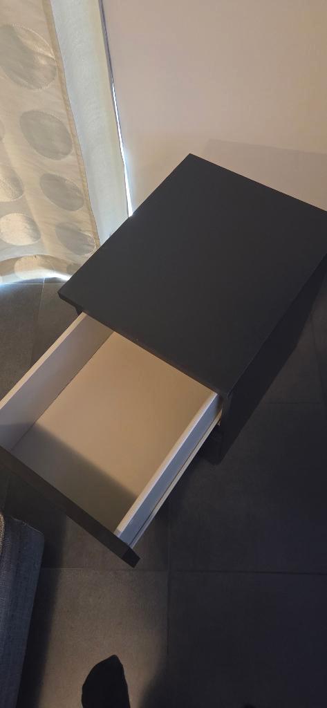 Commode malm deux tiroirs noir, Huis en Inrichting, Kasten | Ladekasten, Gebruikt, Minder dan 100 cm, Minder dan 50 cm, 25 tot 50 cm