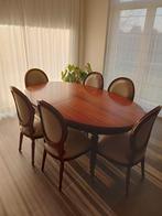 eettafel en stoelen kerselaar, Ophalen, Gebruikt, Bruin, Vijf, Zes of meer stoelen