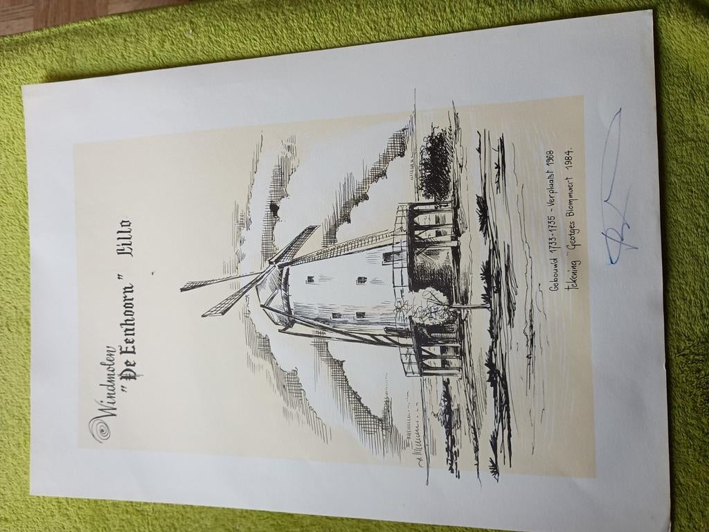 Windmolen de Eenhoorn Lillo ., Ophalen of Verzenden