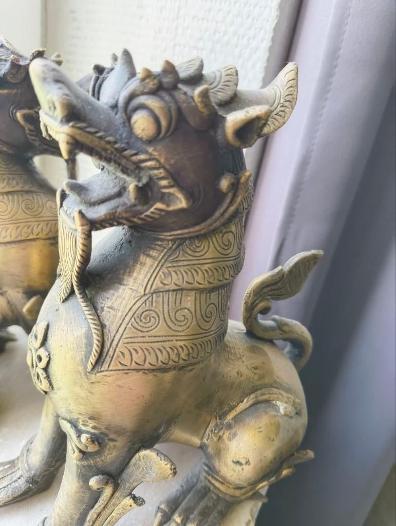 Superbes statues de chiens avec photos en bronze, Antiquités & Art, Enlèvement, Bronze