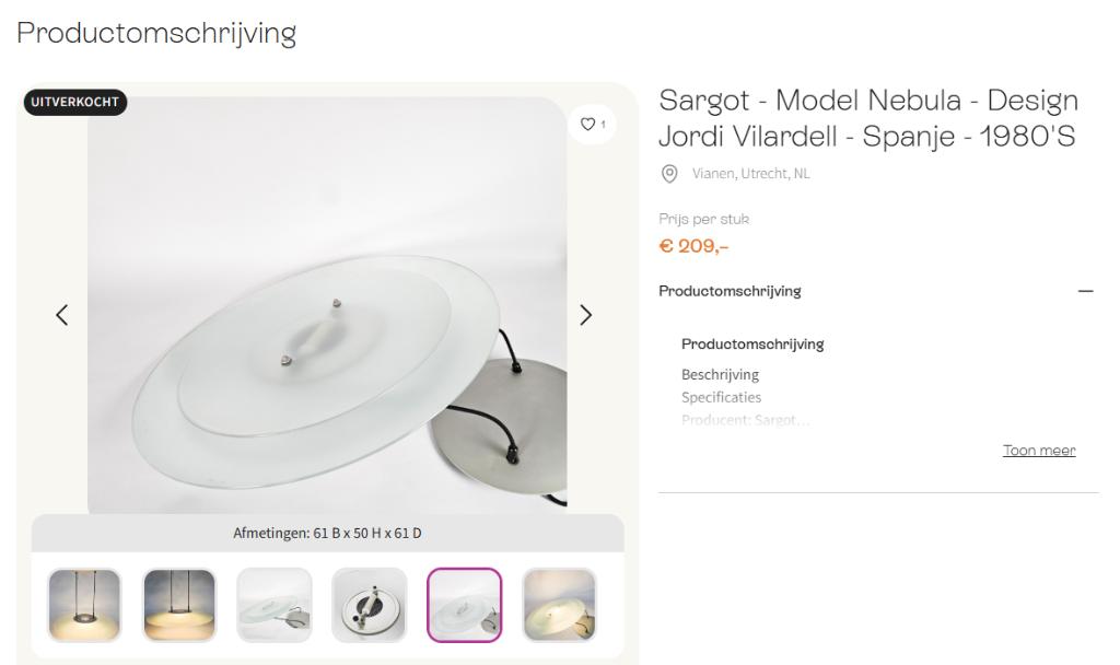 Design hanglamp, Huis en Inrichting, Lampen | Hanglampen, Zo goed als nieuw, 50 tot 75 cm, Glas, Ophalen