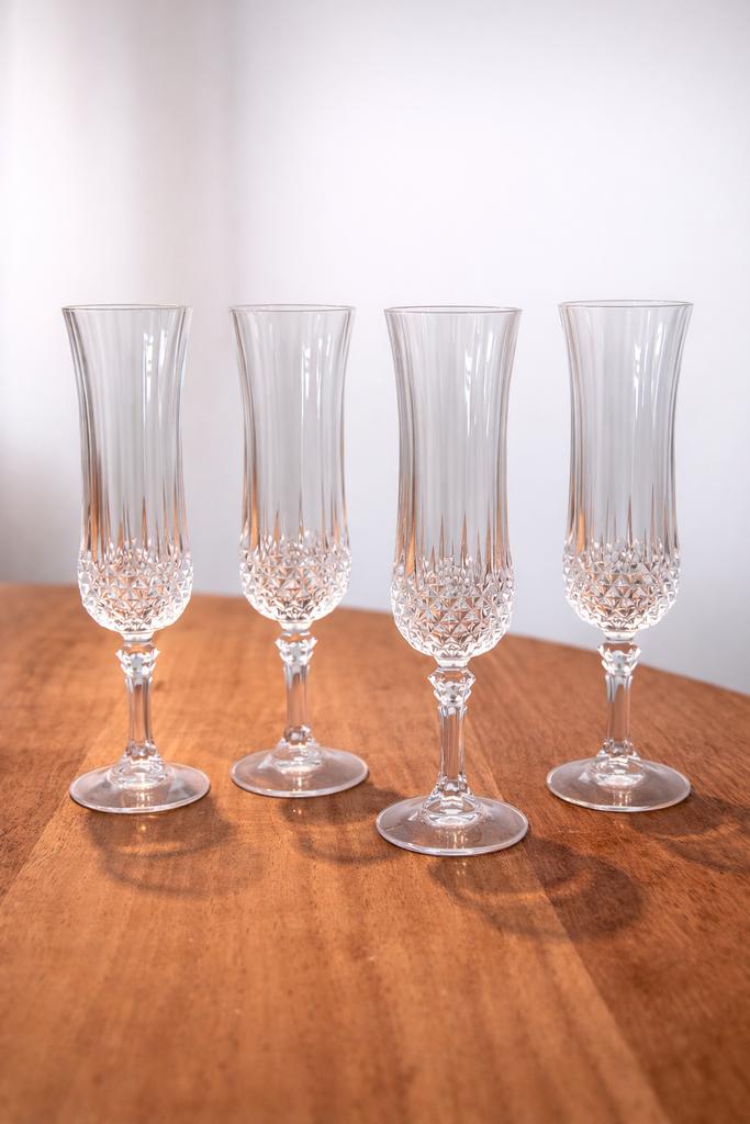 4x Longchamp kristalglazen – Cristal d’Arques Paris, Ophalen, Zo goed als nieuw