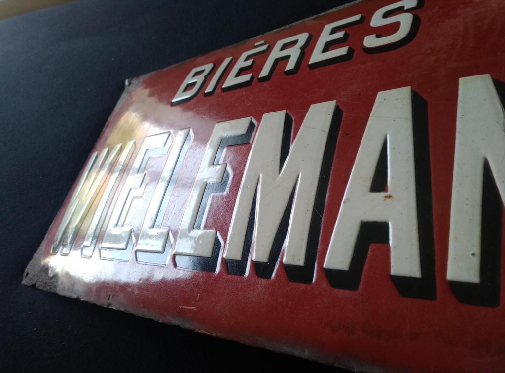 Emaille Brij WIELEMANS Schuurvondst c.a.1910., Enlèvement ou Envoi, Utilisé, Panneau publicitaire