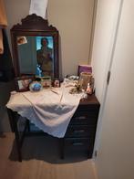 Antiek bureautje, 3 lades 2 uitschuifbare werkbladen, Antiek en Kunst, Ophalen