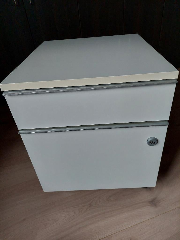 Bureaukast, wit, verrijdbaar, Huis en Inrichting, Kasten | Ladekasten, Ophalen, Minder dan 50 cm, 1 of 2 laden, Minder dan 100 cm