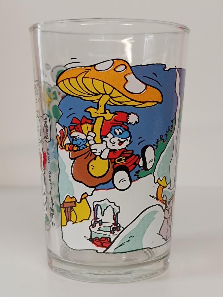 Smurfen Peyo Benedictin 1990 vintage glas, Ophalen of Verzenden
